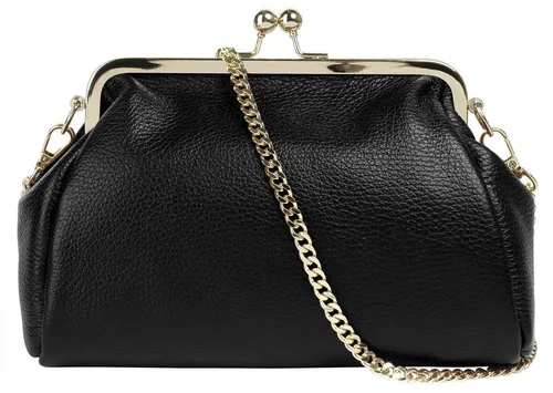 Cluty Abendtasche Echt Leder Damen | 2in1 Clutch mit Schultergurt - Damenhandtasche aus 100% feinstem Rindleder, Made in Italy – elegant und vielseitig tragbar als Clutch oder Schultertasche für jeden Anlass.