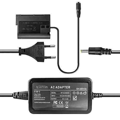 Netzteil mit Akkuadapter EP-5B für Nikon 1 V1, D600, D610, D800, D800E, D850, D7000, D7100 - ersetzt EH-5-9V 4,5A - 4,0 x 1,7 mm