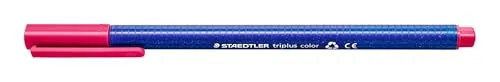 STAEDTLER Filzstifte triplus color, bordeauxrot, dreikant, stabile, eindrucksichere Spitze, Linienbreite ca. 1 mm, kindgerecht, Made in Germany, 10 bordeauxrote fibre-tip pens im Kartonetui, 323-23