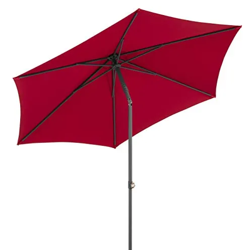 Schneider Sonnenschirm Sevilla, rot, 270 cm rund, 664-77, Gestell Stahl, Bespannung Polyester, 4.6 kg