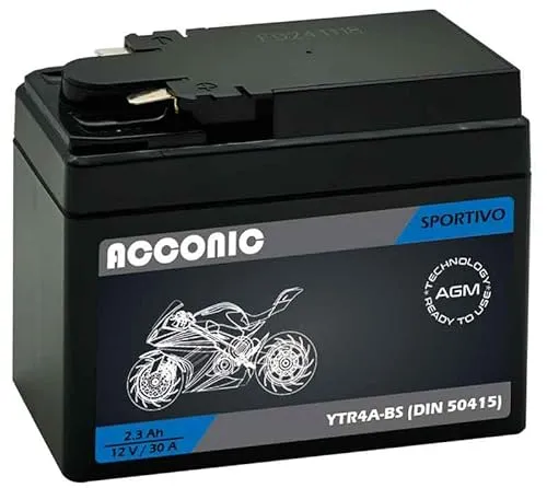 ACCONIC Sportivo AGM YTR4A-BS Motorradbatterie 2,3Ah 12V (DIN 50415)