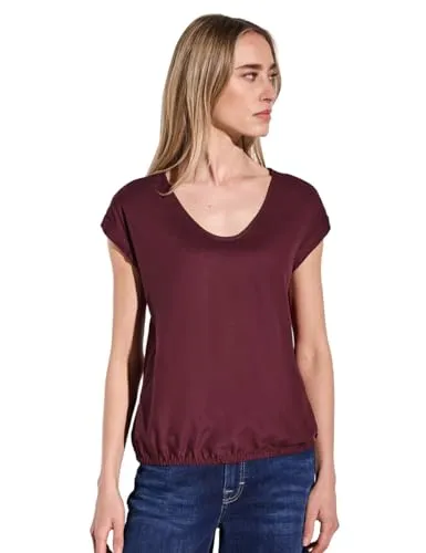 Street One Damen Bluse – Unifarbe und Stil - Elegante Bluse mit Rundhalsausschnitt und elastischem Saum. Der weiche Viskosestoff sorgt für hohen Tragekomfort und vielseitige Kombinationsmöglichkeiten.