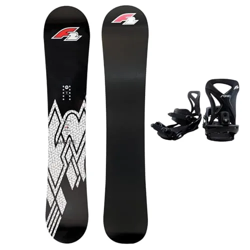 F2 Set Snowboard Rental Machine 160cm + Sonic Bindung L in schwarz von F2