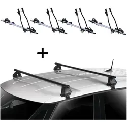 4x Fahrradträger SAGITTAR + Dachträger VDP EVO für Hyundai i20 (PB) 5-Türer - Praktisches Set aus 4x Fahrradträgern und Dachträgern für Hyundai i20 (PB) 2008-2014. Ideal für den sicheren Transport von bis zu 4 Fahrrädern, einfach zu montieren und vielseitig einsetzbar.