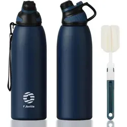 Trinkflasche Edelstahl BPAfrei Auslaufsicher Dunkelblau 1500 ml