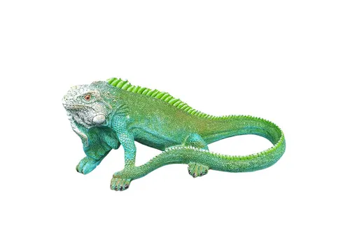 Aspinaworld Gartenfigur Kleiner grüne Leguan Figur 16 cm lang, Figur für den Garten
