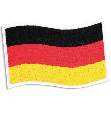 Fries Aufnäher Bügelbild Deutschland Fan WM EM Fußball XXL 4 Motive Schwarz Rot Gold, Deutschland, Hohe Qualität