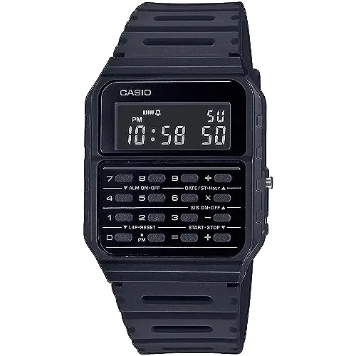 Casio CA-53WF-1BEF Unisex Quartz Armbanduhr - Armbanduhren für Herren mit 34.40mm Gehäuse, digitalem Zifferblatt und integriertem 8-stelligen Taschenrechner, ideal für den Alltag.