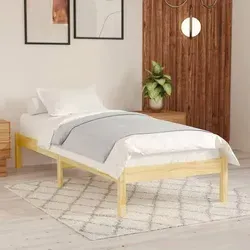vidaXL Massivholzbett Kiefernholz 90x200 cm - Stilvolles Massivholzbett aus Kiefernholz, ideal für ein modernes Schlafzimmer. Der robuste Lattenrost sorgt für Langlebigkeit und optimalen Schlafkomfort. (Matratze nicht enthalten)