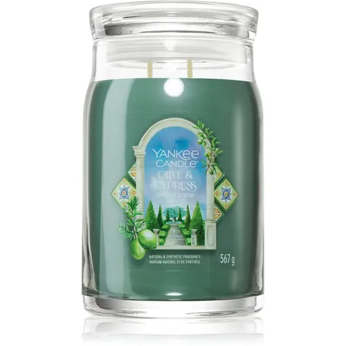 Yankee Candle Olive & Cypress Duftkerze 368 g - Kerzen, exquisite Duftkerze mit Sojawachs für eine gemütliche Atmosphäre und einen erfrischenden Sommerduft.