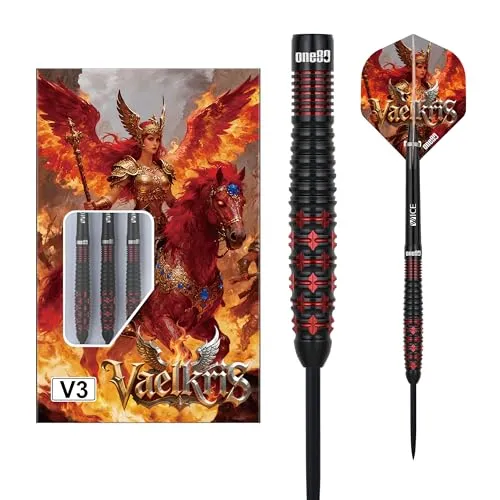 ONE80 Steeldarts Wraith VHD 90% Tungsten Steeltip Dart Steeldart Dartpfeile Set mit Schäften und Flights Hochwertige Tungsten Steeldarts (Barrel 03, 23 Gramm)