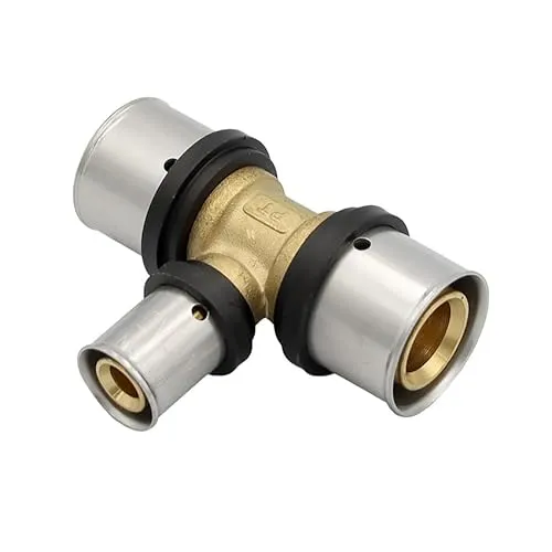 Pipetec Pressfitting T Stück 26x16x26 mm Mittelabgang reduziert TH Kontur Verbundrohr, DVGW, TH-Profil