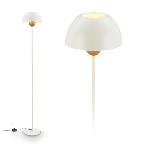 Stehlampe Kabelschalter E27 - Moderne Leselampe in Coffee und Hellgrau - Stilvolle Stehlampe für E27-Glühbirnen bis 10W, mit Kabelschalter für bequeme Bedienung und indirekter Beleuchtung. Ideal für Wohnzimmer, Schlafzimmer oder Arbeitszimmer.