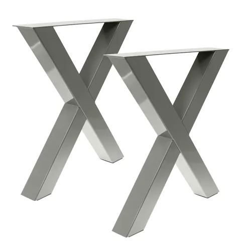 Tischgestell Tischbein X-Gestell Esstisch Schreibtisch Tisch Loft Hell Betongrau