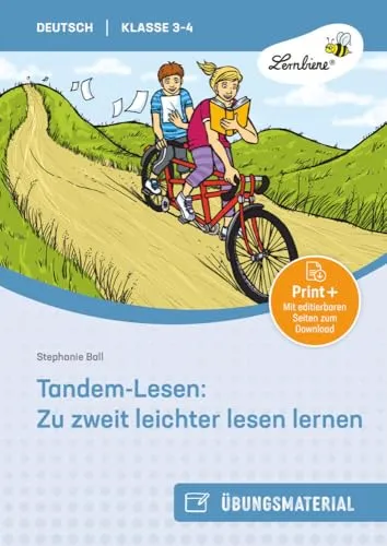 Tandem-Lesen: Zu zweit leichter lesen lernen: (3. und 4. Klasse): (Ein Übungsmaterial für 3. und 4. Klasse) - Print+ Mit editierbaren Seiten zum Download