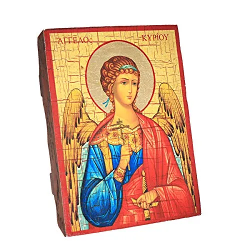 NKlaus Schutzengel, Christliche Holz Ikone 16x12,5cm handarbeit Angel Hranitel 37029