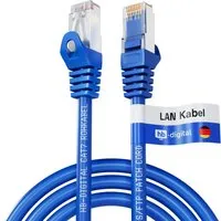 hb-digital 5m Patchkabel CAT 7 Rohkabel RJ45 S/FTP PiMF LSZH AWG 26 Halogenfrei Blau