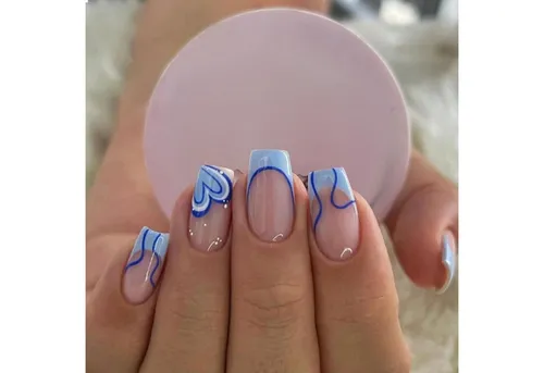 LuxusKollektion Kunstfingernägel French Tip Acrylnägel Mandel Herz Weiß Kleber Nägel Perl Design