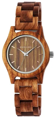Excellanc Quarzuhr EX0451 - Edle Damenuhr aus Olivenholz - Armbanduhren aus nachhaltigem Olivenholz, mit hochwertigem Quarzwerk und elegantem Design, ideal für umweltbewusste Damen.
