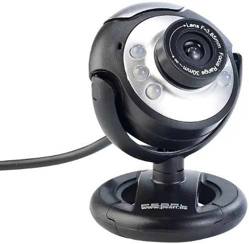 Somikon USB Videokamera: Hochauflösende USB-Webcam mit 6 LEDs, HD-Video (1280 x 1024 Pixel) (Kamera USB, Hochauflösende Kamera, hochauflösend)