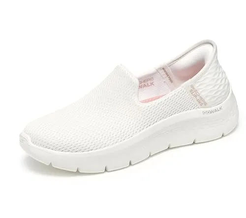 SKECHERS GO WALK FLEX RELISH Damen Sneaker, Gr. 42, weiß - Sneaker für Damen, Skechers, mit innovativer Slip Ins-Funktion für müheloses Anziehen und gepolstertem Air-Cooled Memory Foam für optimalen Komfort.