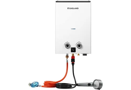 GASLAND Durchlauferhitzer G10 - Ultraflacher 10L Gas-Warmwasserbereiter - Sonstige Heizsysteme, ideal für Camping und Outdoor mit 10 l/min Warmwasserleistung und energieeffizienter A-Klasse.