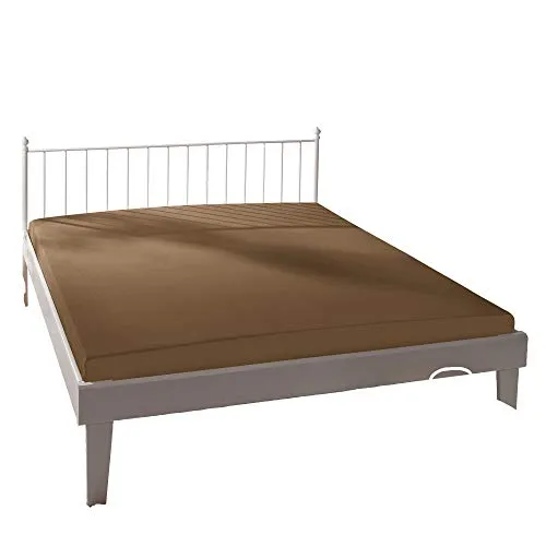 Bassetti Spannbettlaken Uni M6/579 Fango Baumwolle/Elastan, Maße: 90cm x 190cm, 100cm x 220cm, 9280397