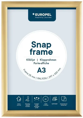 EUROPEL Plakatrahmen DIN A3 25 mm gold