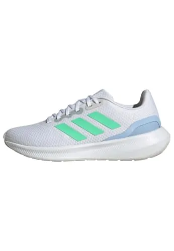 adidas Damen Runfalcon 3.0 Shoes - Bequeme Laufschuhe in Cloud White/Pulse Mint/Blue Dawn - Damen-Sneaker mit regulärer Passform, Cloudfoam Zwischensohle für optimalen Komfort und Dämpfung beim Laufen.