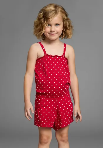 KIDSWORLD Kurzoverall für kleine Mädchen niedlich gepunktet in rot von Kids World