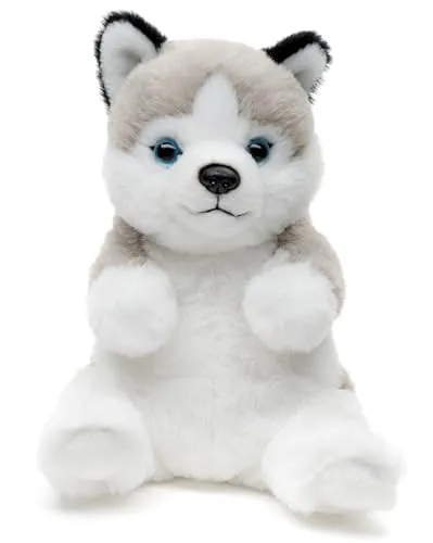 Uni-Toys - Husky, sitzend - 17 cm (Höhe) - Plüsch-Hund - Plüschtier, Kuscheltier