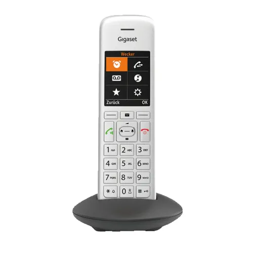 Gigaset CE575HX Schnurloses Telefon - Silber, großes TFT-Farbdisplay, ergonomische Tasten und HD Voice für optimale Klangqualität, ideal für Senioren und Familien