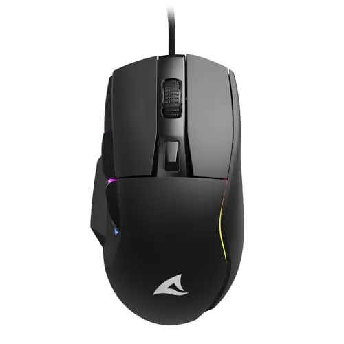 Sharkoon SKILLER SGM35 Gaming-Maus, schwarz - Mäuse mit präzisem Sensor und 7 programmierbaren Tasten für ein optimales Gaming-Erlebnis.