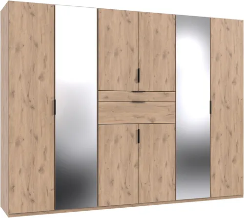 WIMEX Moldau Kleiderschrank mit Spiegel, beige - Kleiderschrank mit 4 Einlegeböden und 2 Kleiderstangen, flexibel konfigurierbar und Made in Germany für höchste Qualität.