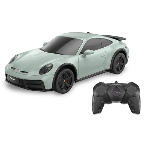 Jamara RC-Auto Porsche 911 Dakar 1:24 - Grün - RC-Modelle mit 2,4GHz Fernsteuerung für spannenden Mehrspielerbetrieb, originalgetreue Lackierung und bis zu 9 km/h Geschwindigkeit. Ideal für Kinder ab 6 Jahren!