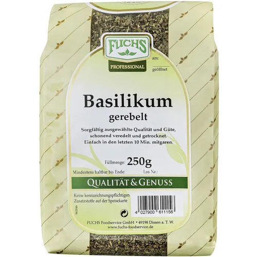 Fuchs Professional Basilikum gerebelt würzige Kräutermischung 250g