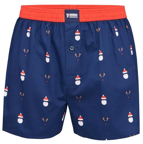 Happy Shorts American Boxershorts Webboxer Weihnachten Santa - Rudolph, Farbe:Santa - Rudolph, Grösse:S