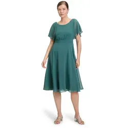 Vera Mont Damen Cocktailkleid Kurzarm 46, Dark Emerald - Elegantes Cocktailkleid von Vera Mont in Dark Emerald, figurbetont mit kurzen Ärmeln und praktischem Reißverschluss für einfaches An- und Ausziehen.