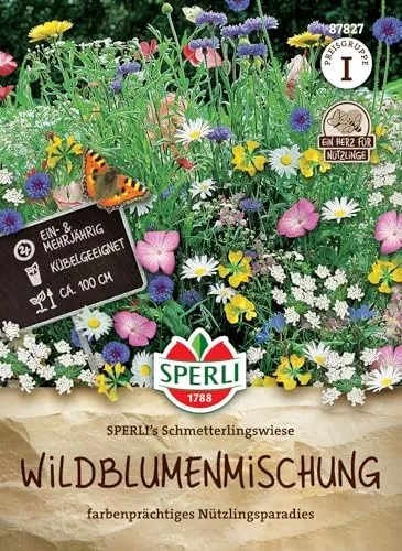 Sperli Wildblumensamen-Mischung Schmetterlingswiese 87827 - Blumenmischung als Nahrungsquelle für fleißige Nützlinge, ein- & mehrjährig, kübelgeeignet