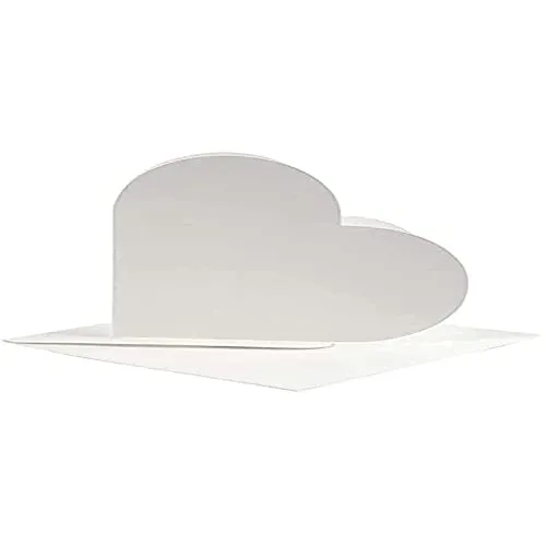 Bastelkarten, Herzform, cremefarben, 10 Stück 23760