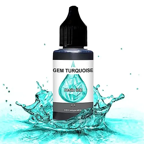 DD Composite Resin Inks Tinte Fluid Art Alkohol Ink hochkonzentriert Epoxidharz Kunst Design River Table Dish-Art, Menge:90ml, Resin Ink Color:GEM TURQUOISE