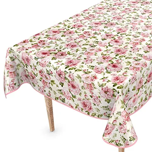 Tischdecke abwaschbar Wachstuch Wachstuchtischdecke 100 x 140cm mit Saum Natalie Blumen pflegeleicht