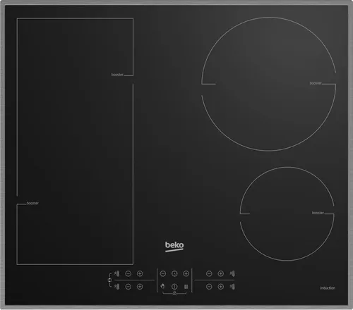 HII 64200 FMTX Autarkes Kochfeld schwarz/elegant - Einbaugerät mit 4 Induktionskochzonen und 9 Leistungsstufen für präzises Kochen und effiziente Energieverwendung.