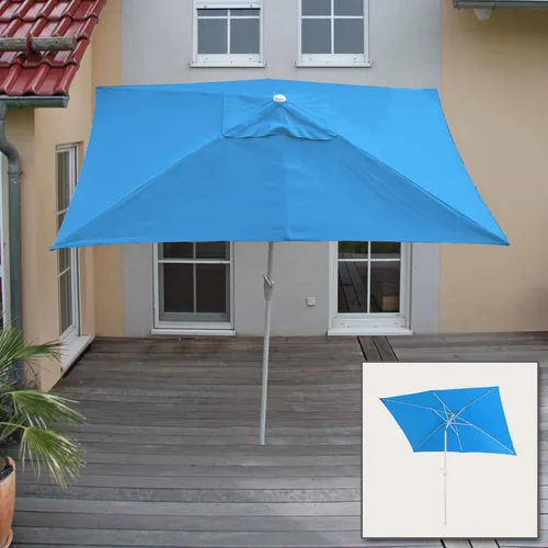 Sonnenschirm Castellammare 2x3m - Neigbar & UV-Schutz 50+ - Sonnenschirm für Garten und Balkon, 2x3m, neigbar und mit UV-Schutz 50+. Leicht transportierbar durch halbierbaren Mast und ideal für entspannte Sommertage im Freien.