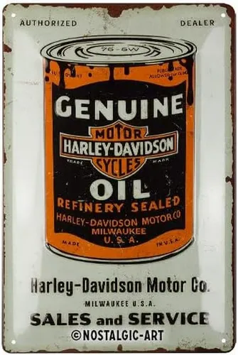 Nostalgic-Art Metallschild Blechschild 20 x 30cm - Harley-Davidson - Genuine Oil Can