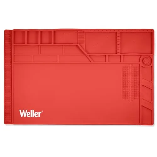 Weller WLACCWSM1-02EU Anti-Rutsch Matte für Lötarbeiten Größe „groß“, Rot
