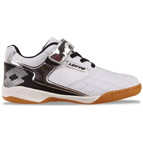 Lotto Unisex Kinder Sneaker, White Silver, 29 EU - Sneaker für Kinder mit Klettverschluss und elastischen Schnürsenkeln, komfortabel durch atmungsaktives Mesh, ideal für aktive Kinder.
