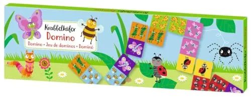 Moses. Krabbelkäfer Domino, Domino-Spiel für Kinder ab 3 Jahren, 28 Bunte Dominosteine mit Tiermotiven, Lernspiel zur Förderung von Konzentration & Motorik