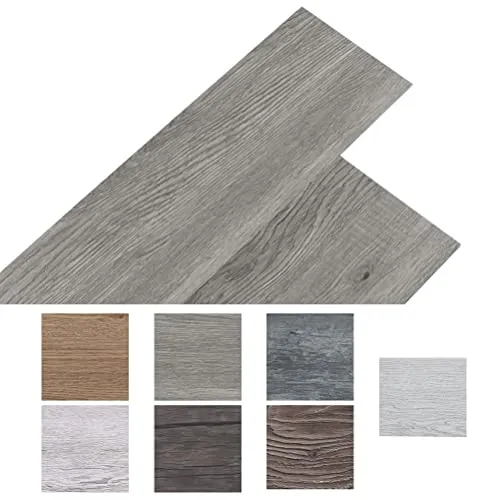 INMOZATA 5,01m² PVC Bodenbelag Selbstklebend Holzoptik Vinylboden Selbstklebend Rutschfeste Wasserfest Schneidbar Laminatboden -91,5cm x 15,2cm-Dicke 2 mm-36Fliesen Braungrau