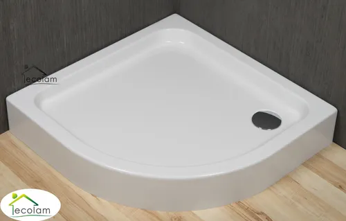 Duschwanne Duschtasse Viertelkreis 90 x 90 x 17 cm R55 Schürze Styropor Ablauf